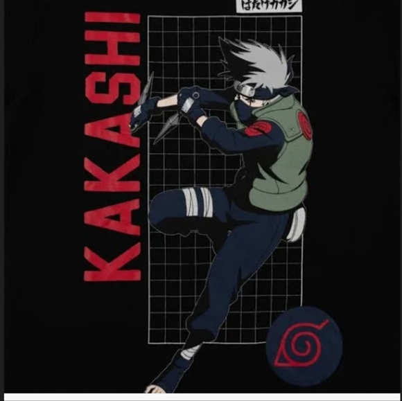 NARUTO KAKASHI BLACK GRAPHIC TSHIRT L - Picture 4 of 5